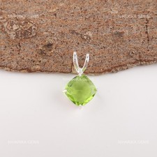 August Birth Cushion Natural Peridot 925 Silver Daughter Wedding Pendant Jewelry