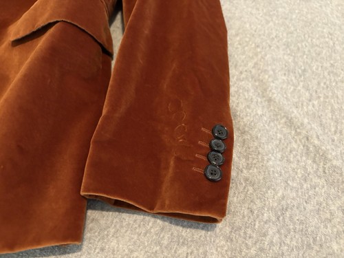 Paul Smith Velvet Burnt Orange 2 Button Blazer Jacket Mens 36 - Picture 6 of 7