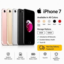 Apple iPhone 7 32GB/128GB Black Silver Unlocked Excellent 1 YR WTY