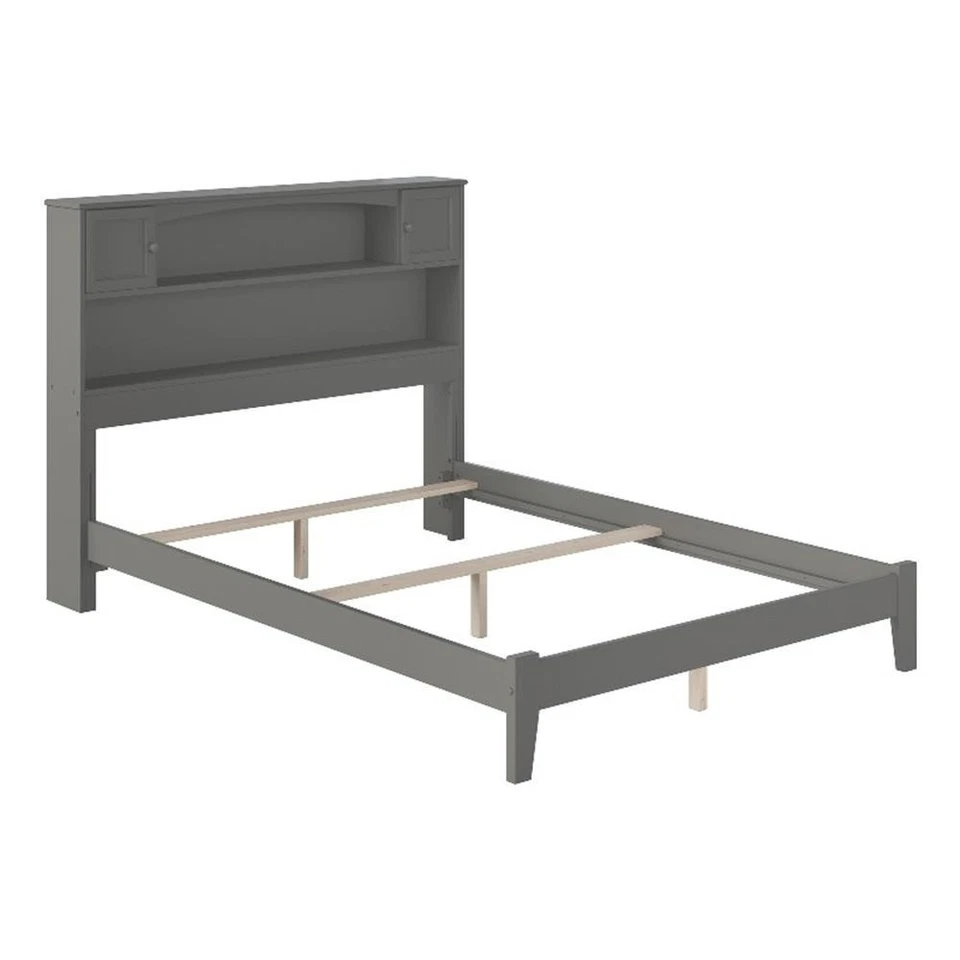 AFI Newport Librería Completa Madera Maciza Panel Cama con Cargador USB en Gris Foto 2 de 4