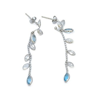 Jewelry Pierced Earring Topaz White Gold 1084123