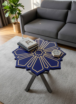 12'' Lapis Lazuli Flower Corner Table Handmade Semi Precious Stone Accent Table