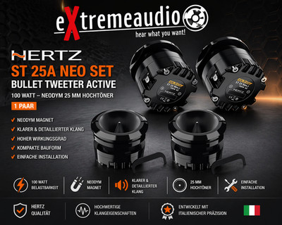 Hertz ST 25A Neo SET BULLET TWEETER ACTIVE Ndym 25mm Tweeters 1 Pair