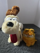 2 Vintage Stuffed Plush 11" ODIE Dakin 1983  5  GARFIELD Dakin 1981