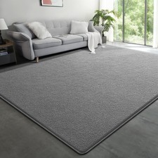 Large Modern Area Rugs for Living Room Bedroom, 5x8 Feet Grey Ultra Soft Soli...