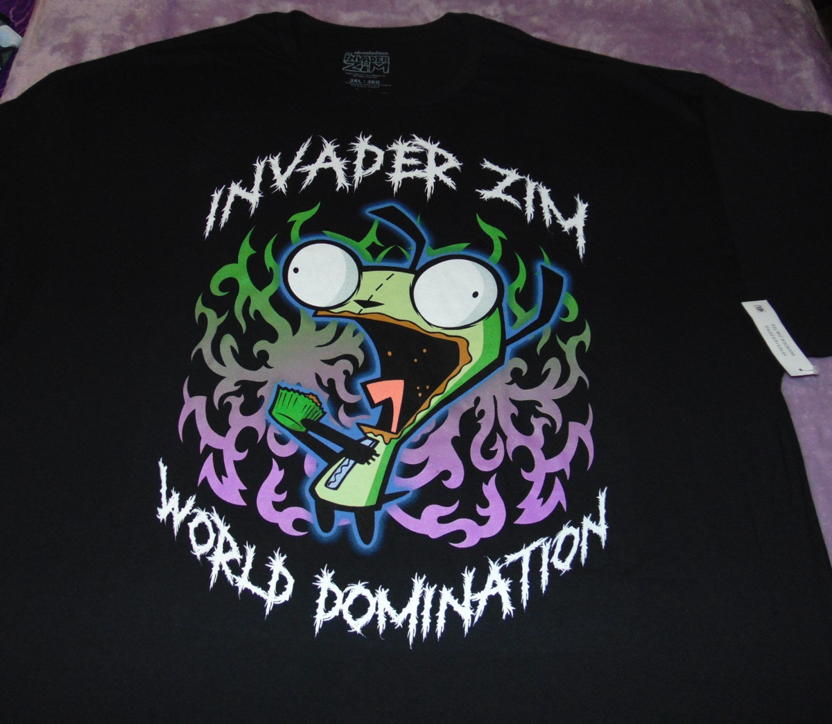 NWT Adult T-Shirt Unisex Invader Zim World Domination 3XL | eBay