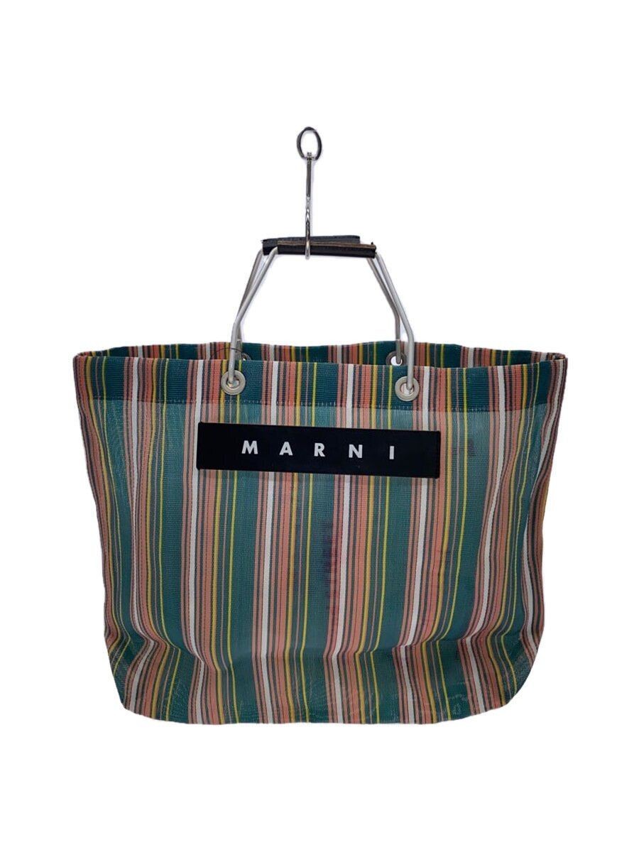 【新品】MARNI MARKET STRIPE BAG MARNI Market Series Multi Stripe Tote Bag Nylon 32cm×44cm