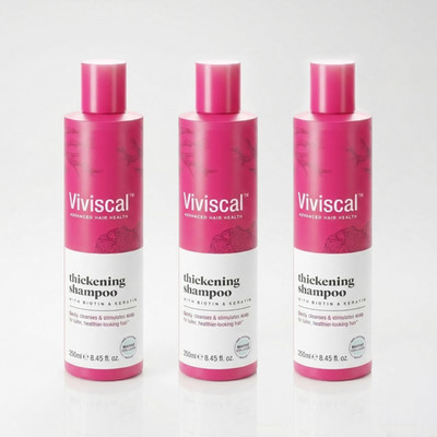 Viviscal Thickening Shampoo Pack of 3 8.45 Oz Biotin Keratin Marine Collagen
