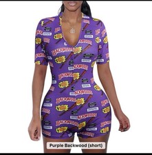 Women s Purple Graphic Print V-Neck Short Sle...