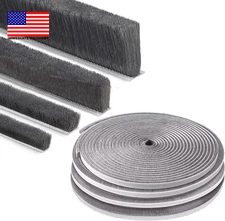 Strong Adhesive Brush Weather Stripping,0.2Inx0.4Inx33Ft,Grey for Sliding Window