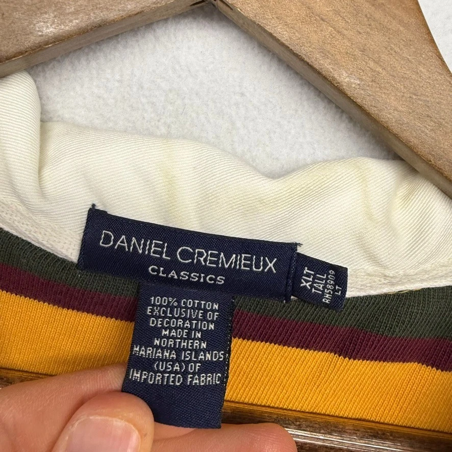 Camisa de Rugby Daniel Cremieux De Colección Para Hombre XLT Amarillo Verde Manga Acolchada Años 90 Foto 4 de 4