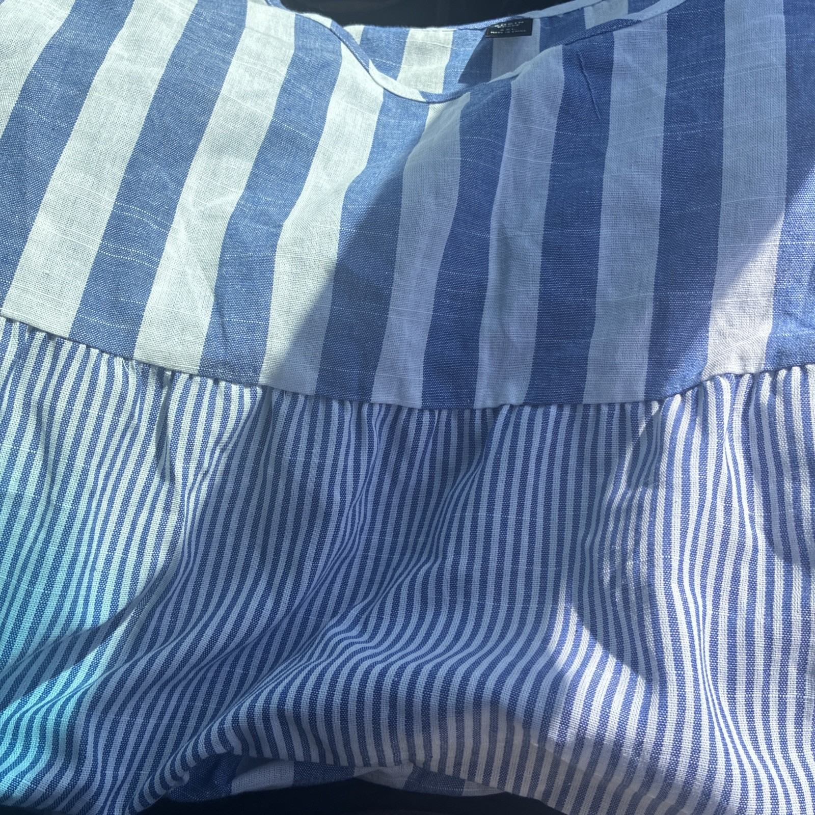SHEIN Blue And White Stripe Dress With Ruffles Size 4 X