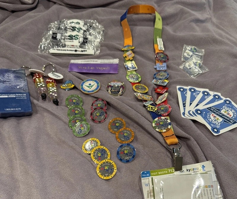 Big Lot from eBay LIVE LAS VEGAS 2006 Lanyard,  Pins, Cards, Key Chains Etc