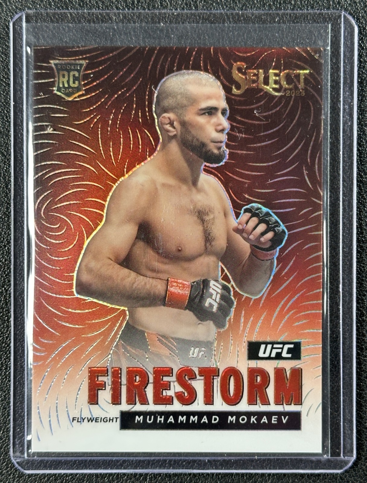 MUHAMMAD MOKAEV 2023 PANINI SELECT UFC #10 ROOKIE FIRESTORM PRIZM RC B