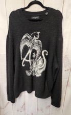 All Saints Men's Size L Black Wool Blend Sweater