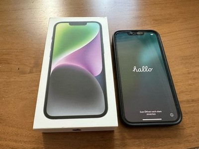 Apple iPhone 14 128 GB Mitternacht (Midnight)   OVP + Ladekabel + Hülle   Top
