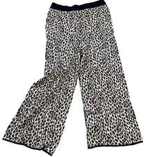 Women's palazzo pants wide leg leopard print knit pajama XL NWT Charter Club