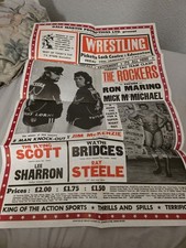 Large Original British wrestling 1981 Vintage Poster