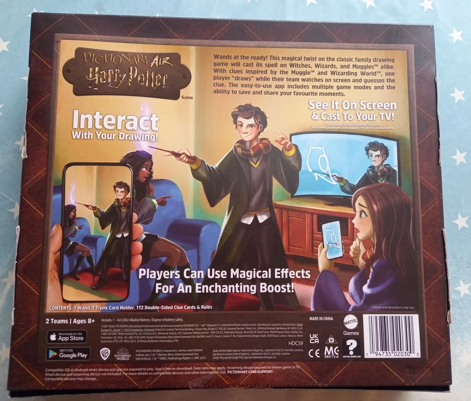 Mattel Pictionary Air Harry Potter Family Drawing Game - BNIB - Image 2 of 2