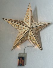 2x Weihnachtsstern aus Holz Lichterkette mit 20 LEDs Deko