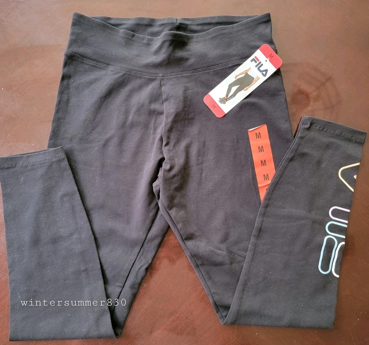 Leggings donna Fila misto cotone vita alta logo 7 8 spedizione gratuita M