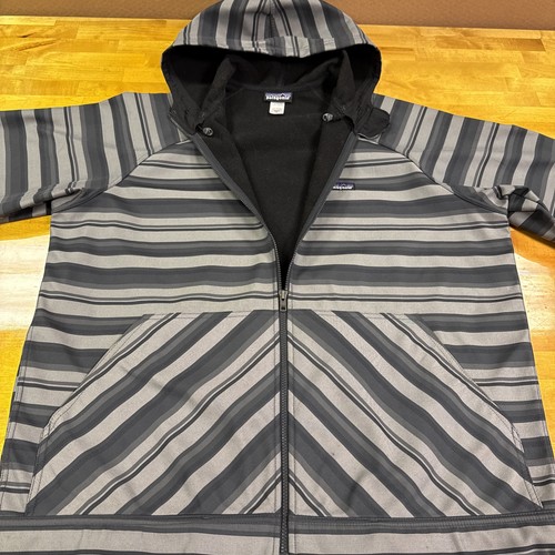 Patagonia Slopestyle Hoodie 2.0 Jacket Men’s Size XL Full Zip Grey Stripe GC - Picture 11 of 16