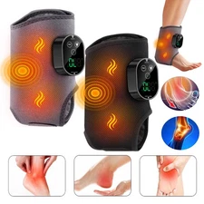 Electric Foot Ankle Massager Vibration Heating Ankle Brace Wrap for Pain Relief