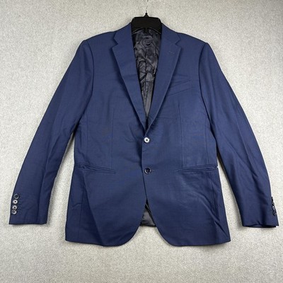 Caruso Loro Piana Suit Jacket Mens 40R Blue Wool Two Button Notch Italy READ