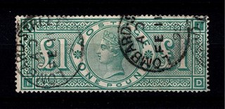 GB QV £1 Green Used