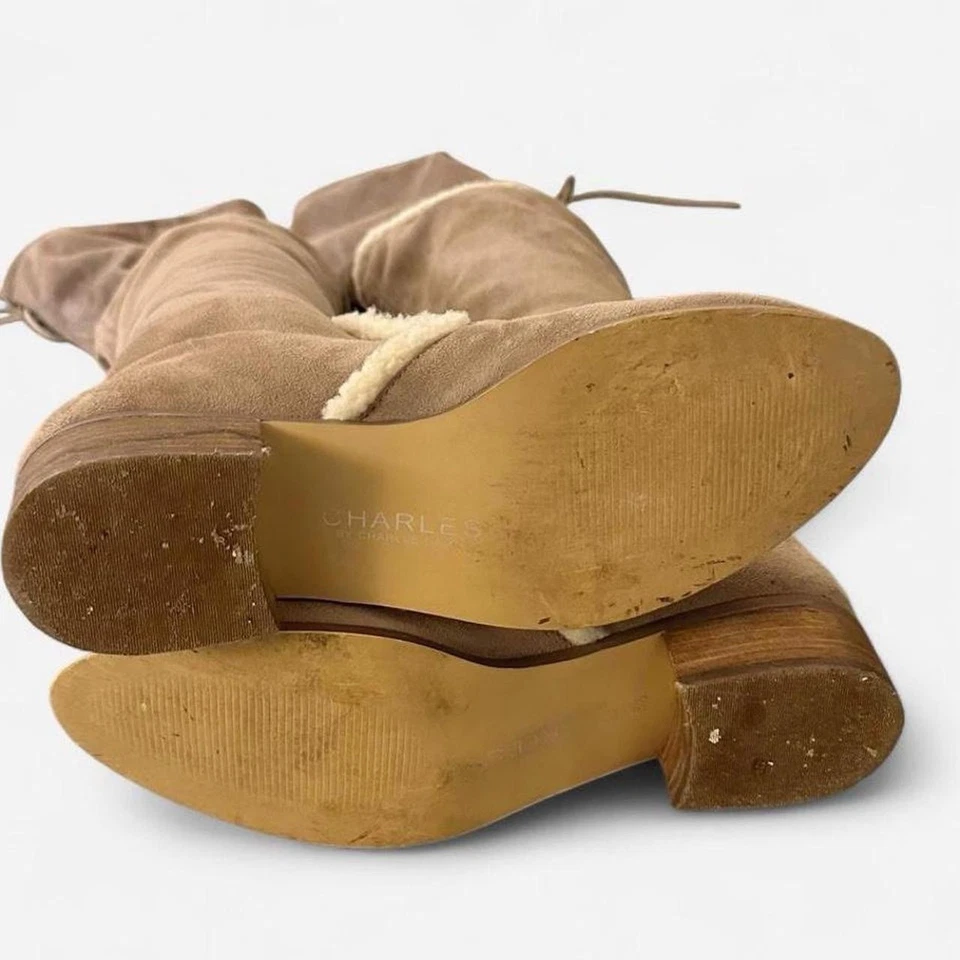 Botas tostadas por encima de la rodilla OTK talla 8,5 Anthropologie charles david Gunther Boots Foto 2 de 4