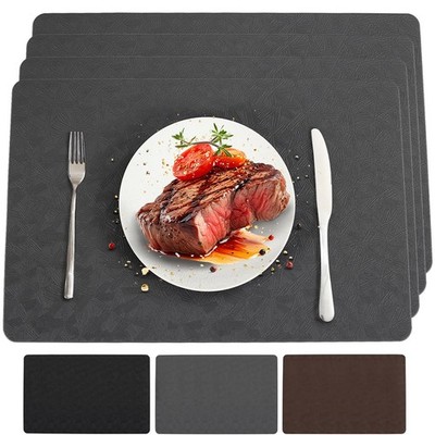 Faux Leather Placemats4 PCS of Heat Resistant Easy Clean Non-Slip Place Mats ...