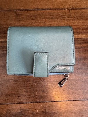 Baellerry Teal Leather Wallet Zip Coin Multi Card Holder Clutch