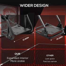 Supllueer Racing Simulator Cockpit Stand With Red Seat Fit Logitech G920 G29G923
