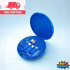 USB Adapter Kit 6-in-1 Universal Charging Cables Holder Phone Stand Storage Case