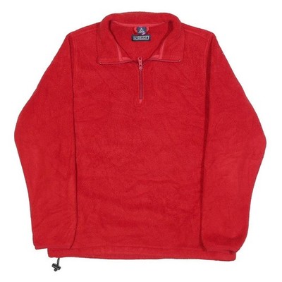 LANDS END Damen Pullover Pulli rot Polyester uni Rundhals M Winter Lagenlook