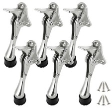 6 PCS Heavy Duty Kickdown Door Stop Commercial Rubber Tip Spring Lever