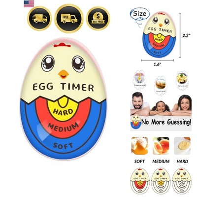 Egg Timer for Boiling Eggs Color Change Tricolor Adjustable Easy Read