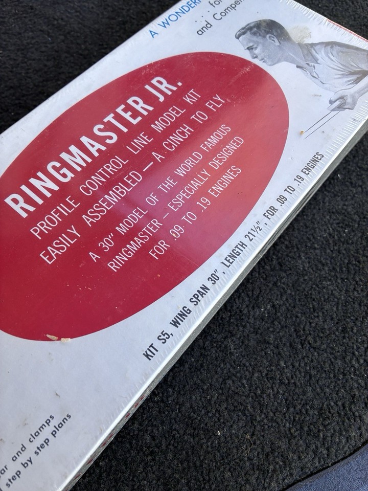 Sealed Sterling Ringmaster Junior Control Line Stunt C/l Balsa R/c ...