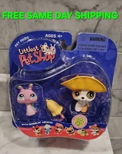 2006 Littlest Pet Shop Pet Pairs #127 Dog In RaincInoat #128 Snail NEW & SEALED 