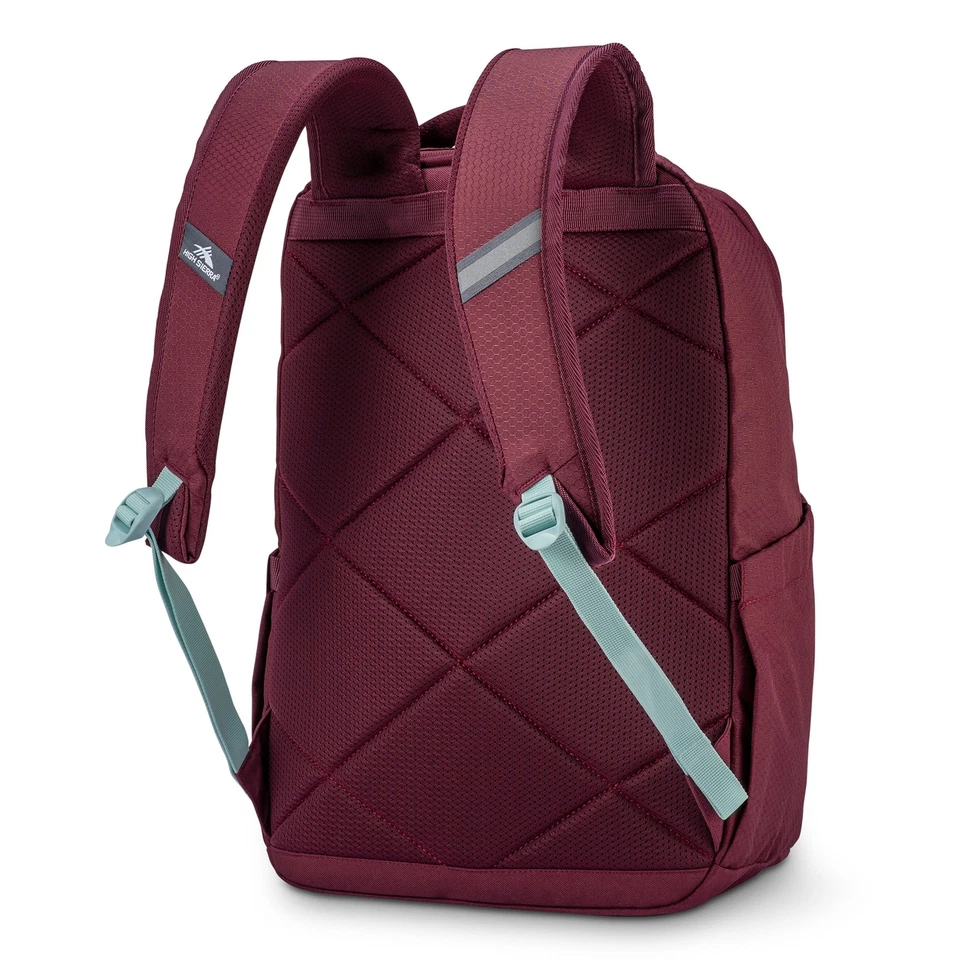 Mochila grande High Sierra con funda para dispositivo y correas ajustables, granate Foto 3 de 4