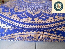 Cotton Square Floor Cushion Cover 35 Inches Animal Print Mandala Design Ethnic