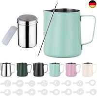 350Ml MilchkäNnchen Edelstahl, Milchkanne Barista Mit Messung Mark 12Oz,Milchsch