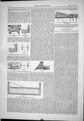 Alter Druck 1889 Vertikalschnitt Bohle Kanalisation Flüsse Felsen Fundament 19.
