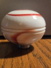 Vintage Hot Rod Rat Rod Car Auto Swirl Marble Slag Glass Shifter Knob W Insert