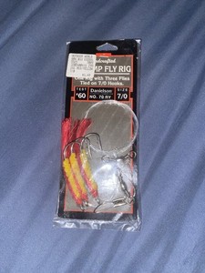 DANIELSON SHRIMP FLY RIG 60 Lb TEST SIZE 7/0 HOOK UNOPENED PACKAGE 14 PACK BUNDL