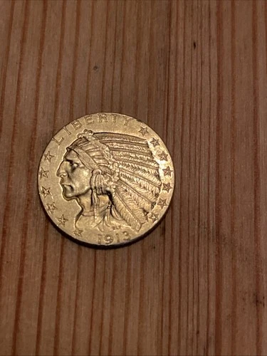 1913 $5 Indian Head Half Eagle Gold Coin ~ Five Dollars Gold Piece