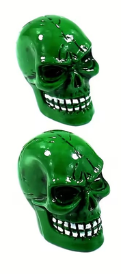 Bouchons De Valve Custom En Forme De Crâne Vert - Lot De 2 Pour Vélo, Moto, Quad