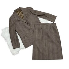 Ensemble Set Vintage Valentino Tweed Lana Wool Wool Skirt Skirt Rok Falda Blazer
