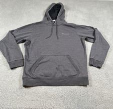 Columbia Hoodie Mens Large Gray Fleece Pullover Kangaroo Pocket Logo Sweatshirt