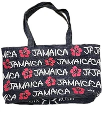 ☆ Robin Ruth Jamaica Floral Tote Travel Shoulder Bag 100% Cotton Multicolor 